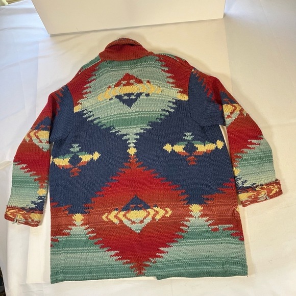 Ralph Lauren Womens Hand Knit Cardigan Sweater Vintage Southwestern Aztec Navajo - Picture 2 of 11